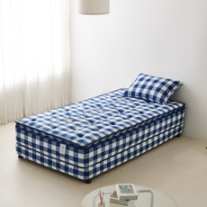 이노센트 헤븐 프리미엄 필로우탑 독립 포켓 매트리스 + 파운데이션 세트 방문설치, 오션블루, 440mm