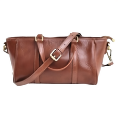 頭層牛皮民族風寬肩帶2WAY肩背托特女包, 23 x 9.5 x 13.5cm, 咖啡色