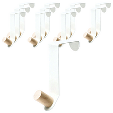 WE CHAMP 北歐風門後木質掛鉤 強力負重 穩固可靠, 白色, 12個