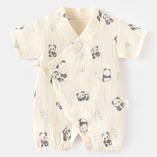 Bebeniz 嬰幼兒肩帶圖案夏季短袖連身衣