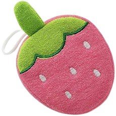 可愛造型溫和柔軟沐浴球, 草莓, 1個, 1入