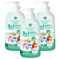 YOrSUn 悠森兒 Poli 波力 3in1洗髮沐浴泡泡露 敏弱呵護 寶寶乳香 低敏不流淚, 500ml, 3瓶