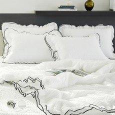 COCONARAE 簡約荷葉邊泡泡紗夏季寢具組