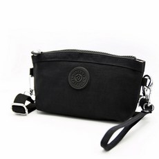 LULU 休閒手拿錢包斜背包+配件 隨機出貨, 黑色（袋），隨機發貨（組件）