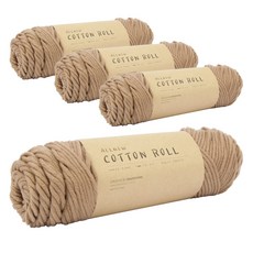 brand yarn 素色編織毛線 4入, 10 卡布奇諾色, 4捆