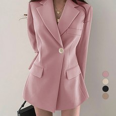 마켓에이 여성용 멀린 에비직 원버튼 롱 자켓 빅사이즈 포함