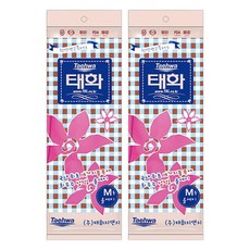 TaeHwa 橡膠手套 奧雷, 粉紅色, 中(M), 2個