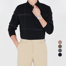 DM 남성용 중년 자카드 라인 티셔츠