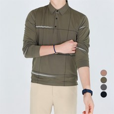 DM 남성용 중년 자카드 라인 티셔츠