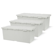 라이피스트 이지오프 대용량 리빙박스 80L, 3개, 라이트그레이