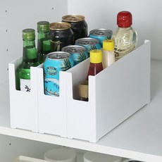 DALPAENGI LIVING 廚房收納盒 窄型 L號 3入+標籤貼 3入, 白色, 1組