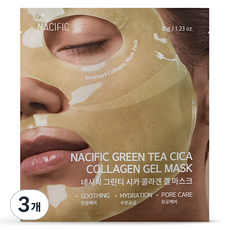 NACIFIC 綠茶積雪草膠原蛋白凝膠面膜, 3個, 1入