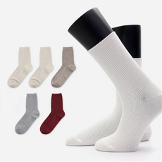 이지레그 여성용 도톰 롱딥 골지 중목 양말 5켤레