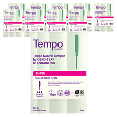 템포 내추럴 탐폰, 슈퍼, 16개입, 10개