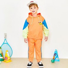 andiapple 兒童Power Up撞色連帽上下裝套組