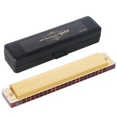DABell 口琴 Festival21 金色 C調, No.1003, 外蓋(金色), 琴身(淺棕色), 琴盒(黑色), 音階標示(淺棕色), 1個