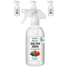 帶有糖泡灑的水果和蔬菜清潔劑, 4個, 500ml