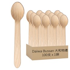 Daiwa Bussan 大和物產 一次性木湯匙, 100支, 1袋