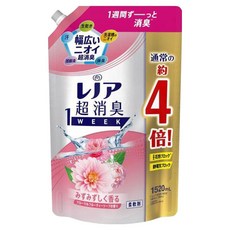 Lenor 蘭諾 日本原裝進口 1WEEK 超強除臭衣物柔軟精超特大補充包 玫瑰花香, 1.52L, 1包