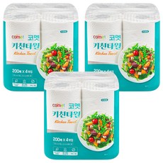 comet 廚房紙巾 200張, 3包, 4捲