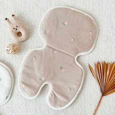 dot to dot 超細纖維透氣椅墊 30*48cm, 花朵款米色