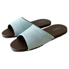 TAIWAN SLIPPER 台灣犀利趴 品味系列 布面皮質室內拖鞋, 漾色 水藍, 1雙