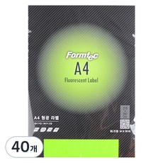 Formtec 電腦標籤 HG-3130 螢光綠分類標示用標籤紙, 1格, 40個