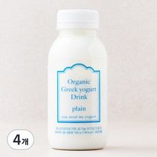 유니드마이요거트 유기가공식품 인증 유기농 드링크 무가당, 180g, 1개입, 4개
