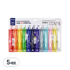 메디안 국내 제조 365데이즈 스텝 3 유아칫솔, 혼합 색상, 12개입, 5개
