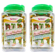 Yestar 雙效潔牙棒 桶裝 六星棒狀設計 螺旋起司草本 幫助維持消化道機能, 起司, 1kg, 2桶