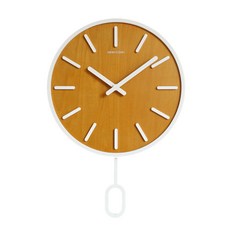 GEEKCOOK 모던 시계추 벽걸이 시계 30cm, 우드