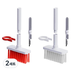 DAILYSHARE 耳機清潔棒+鍵盤刷一體型組, 白+紅, 2組