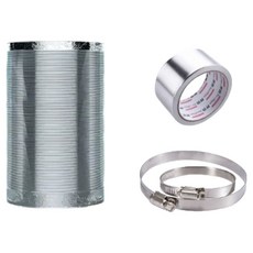 Rudafirst 鋁製管道壓縮伸縮軟管 + 2個吊掛帶 1個膠帶組合, 1個