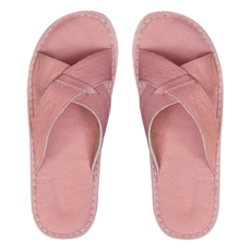 真皮頭層牛皮防滑室內拖鞋 LS40, 粉色, 1雙