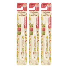 SKATER 兒童牙刷 6~12歲 Totoro 軟毛護齦 趣味卡通造型, 白色, 1入, 3支