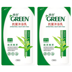 GREEN 綠的 抗菌沐浴乳補充包, 綠茶精萃, 雙重水潤因子, 植物萃取, 700ml, 2包