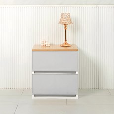 샤바스 컬러스토리 우드상판 2단 서랍장 400, 그레이