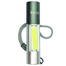 Kolin 歌林 迷你USB充電手電筒, 銀色 + 黑色, 1個