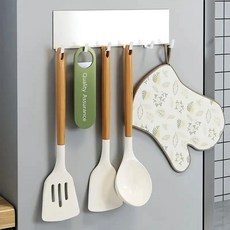 Yooti 強力磁吸式廚具掛架 6掛鉤, 1個, 白色