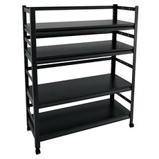 FAmILyLIFE 生活 快裝式岩熔碳鋼四層耐重置物架 FL-269 18kg, 黑色, 4層