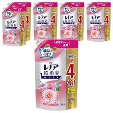 Lenor 蘭諾 日本原裝進口 1WEEK 超強除臭衣物柔軟精超特大補充包 玫瑰花香, 1.52L, 6包