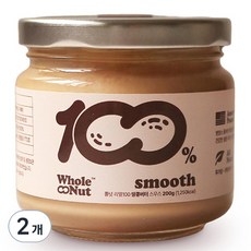 홀넛 리얼100 땅콩버터 스무스, 200g, 2개