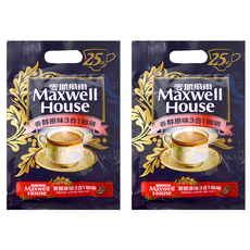 Maxwell House 麥斯威爾 香醇原味3合1咖啡, 14g, 25條, 2袋