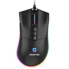 GIGASTONE 立達 GM-X041 電競滑鼠 12000 DPI RGB 8個可自訂按鍵, Black