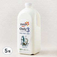 요플레 ONLY 3 플레인 요거트 대용량, 1.8L, 1개입, 5개