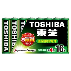 TOSHIBA 東芝 台灣公司貨 環保電池 碳鋅4號, 16顆, 1組