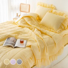 Ebulnet夏季泡泡紗荷葉邊寢具組