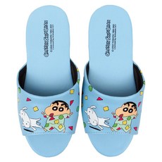 Shinchan 蠟筆小新 室內拖鞋 兒童 超人氣卡通圖案 輕巧耐穿 柔軟舒適, 180mm, 睡衣派對 藍色, 1雙