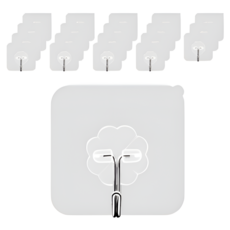 리빙홈디테일 무타공 강력 투명 접착식 후크걸이, 20개