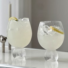 니코트 플리츠 글램 와인잔 2p 세트, 450ml, 1세트